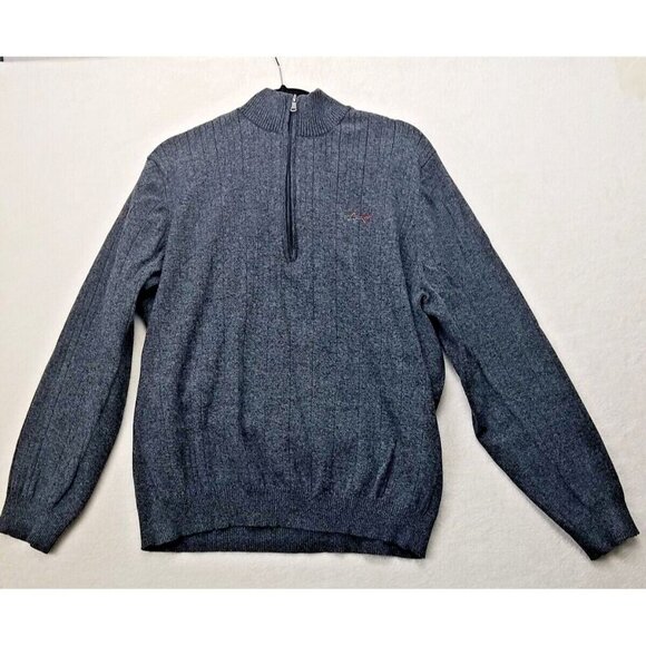 Greg Norman Tasso Elba Sweater Men's XXL 1/4 Zip Pullover heather Gray Mock Neck - Picture 2 of 12